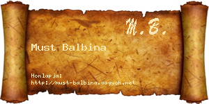 Must Balbina névjegykártya
